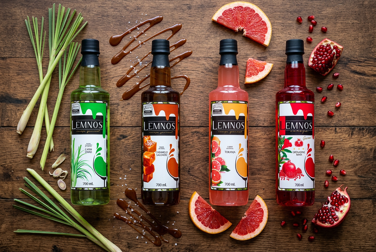 Coleção de xaropes gourmet Lemnos